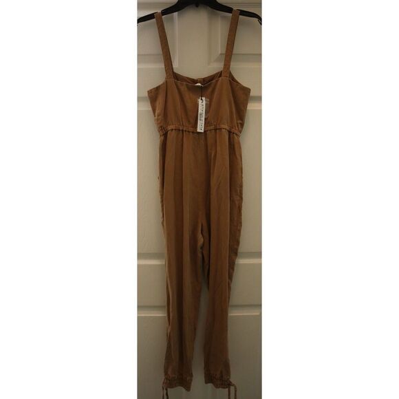 Alice + Olivia CC105A20803 Women's Sz 2 Tan Tiana Linen-Blend Jumpsuit $395 - Picture 2 of 12